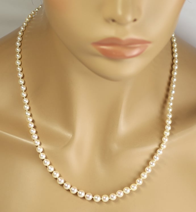 Foto 6 - Klassische Perlenkette Verlauf Weißgold Schloß, S2359