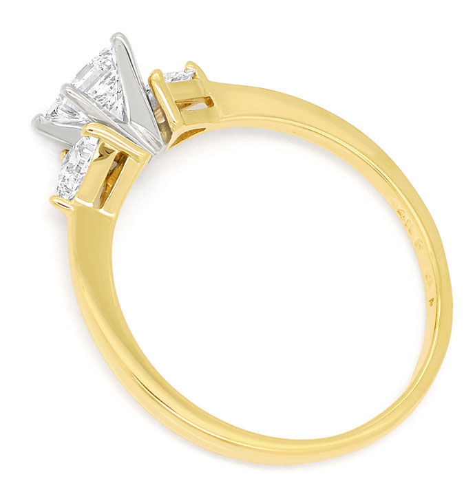 Foto 3 - Gold-Ring 0,57ct Princess Diamant und 0,34ct Trillanten, S9509