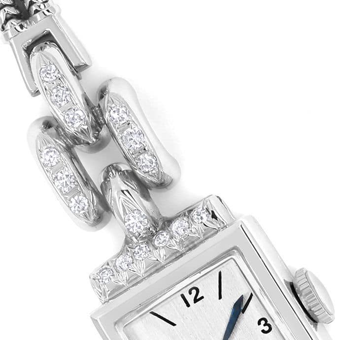 Foto 3 - Herwalt antike Damen Uhr mit Diamanten in 14K Weißgold, U2138